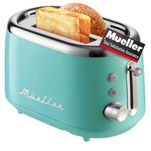 Mueller RetroToast 2 Slice Toaster Turquoise Teal MR-220 Retro Style New Box